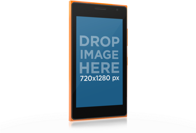 Windows Phone Png Mockup Of Angled Orange Nokia Lumia - Smartphone (640x480), Png Download
