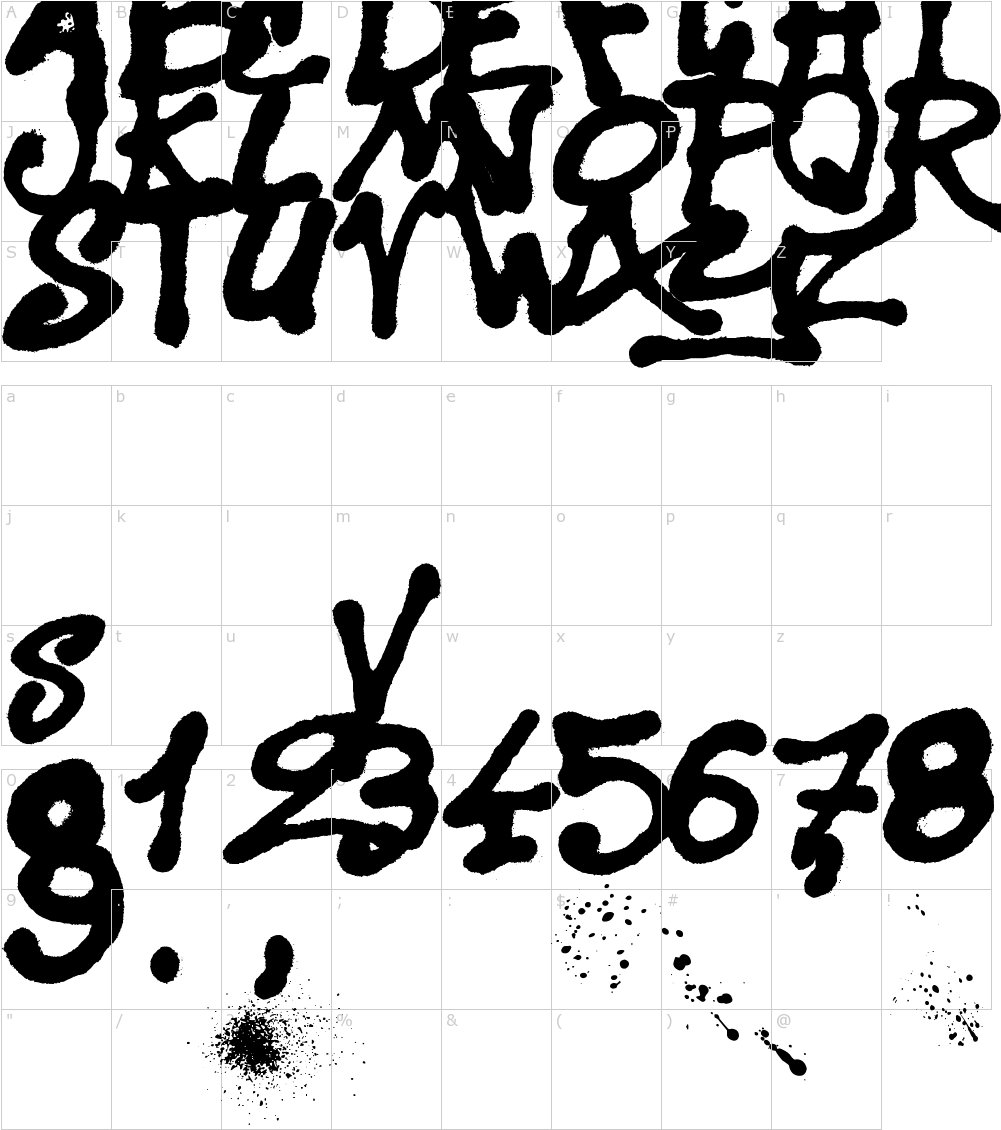 Font Characters - Spray Font (1000x1150), Png Download