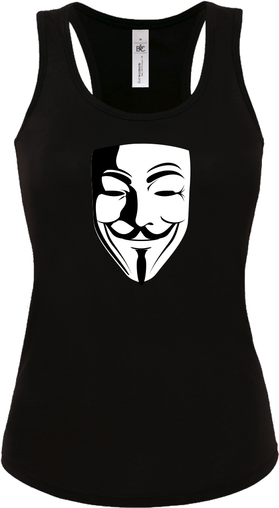 Guy Fawkes T-shirt Tanktop Black (1044x1044), Png Download