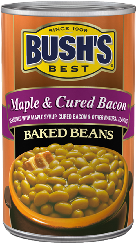 Bush's® Maple & Cured Bacon Baked Beans - Honey Baked Beans (526x842), Png Download