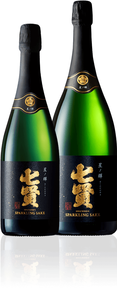 Shichiken Sparkling Sake Hoshi No Kagayaki - Champagne (385x1000), Png Download