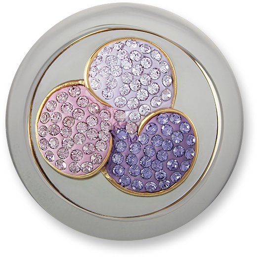 Swarovski Flower Stainless Steel Rosegold Plated/lavender - Circle (600x600), Png Download