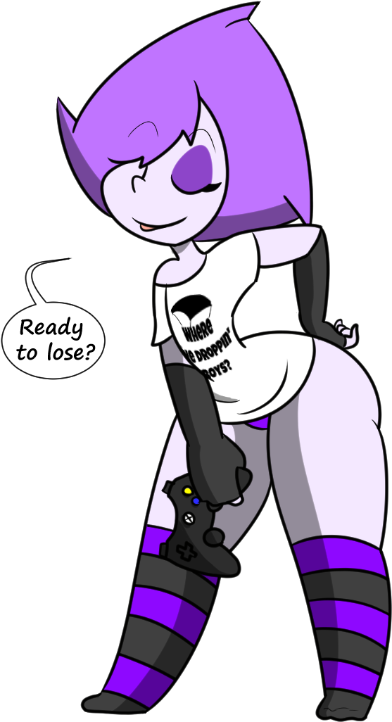 Gamer Girl Lewdi - Cartoon (640x1062), Png Download