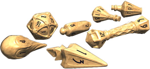 Wizard 7 Dice Set Parchment With Black Ink4 - Gun (709x709), Png Download