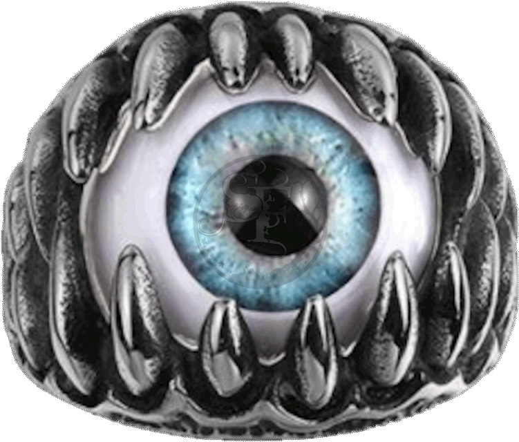 Demon Ring Eye 316l Stainless Steel Biker Maya - Eyeball Ring (800x800), Png Download