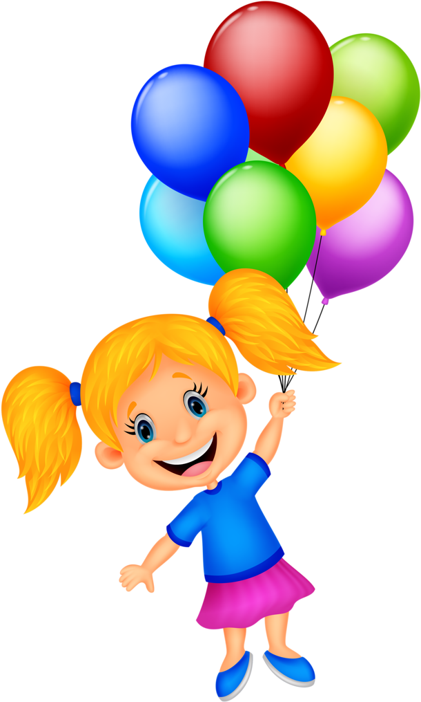 Фото, Автор Soloveika На Яндекс - Girl Holding Balloons Clipart (620x1024), Png Download