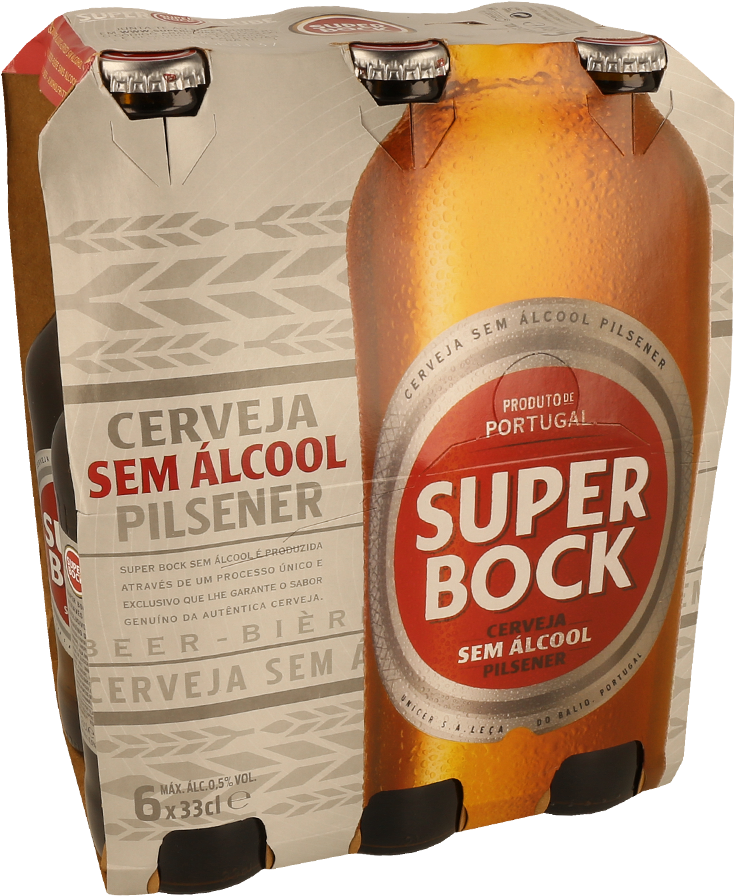 Cerveja Sem Álcool Super Bock 6x33 Cl - Super Bock (900x900), Png Download