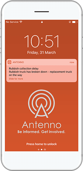 Antenno Rubbish Collection Notification On A Mobile - Iphone (540x578), Png Download