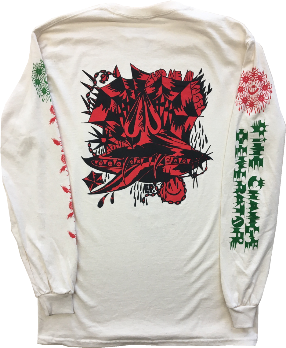 "send Me An Angel" Longsleeve By Eddie Perrote The - Long-sleeved T-shirt (1000x1204), Png Download