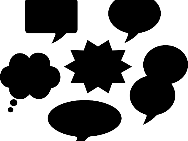 Speech Balloons - Comic Speech Bubble Silhouette (640x480), Png Download