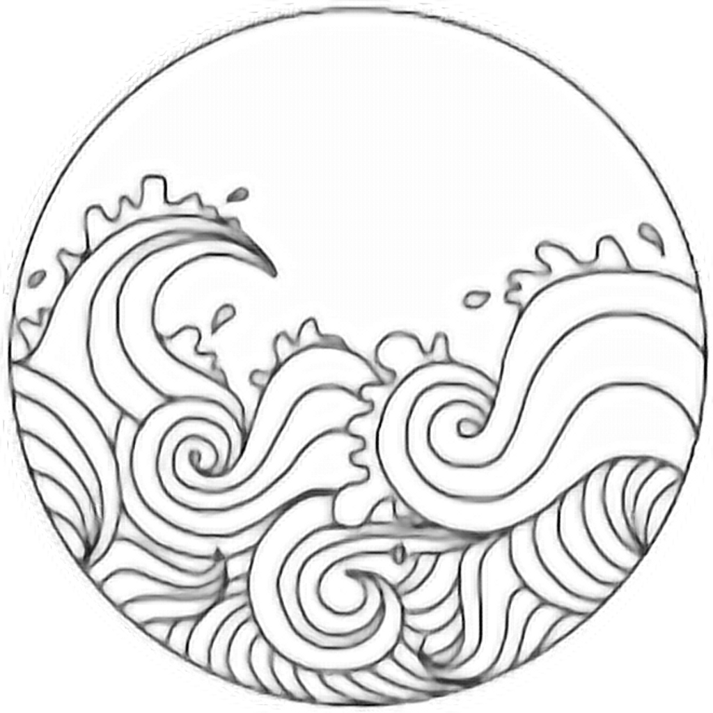 Download Kawaii Sticker Simple Water Line Drawing Full Size Png Image Pngkit