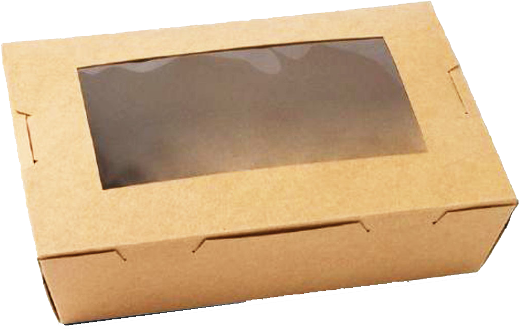 Custom Window Boxes - Brown Box With Window (1200x1200), Png Download