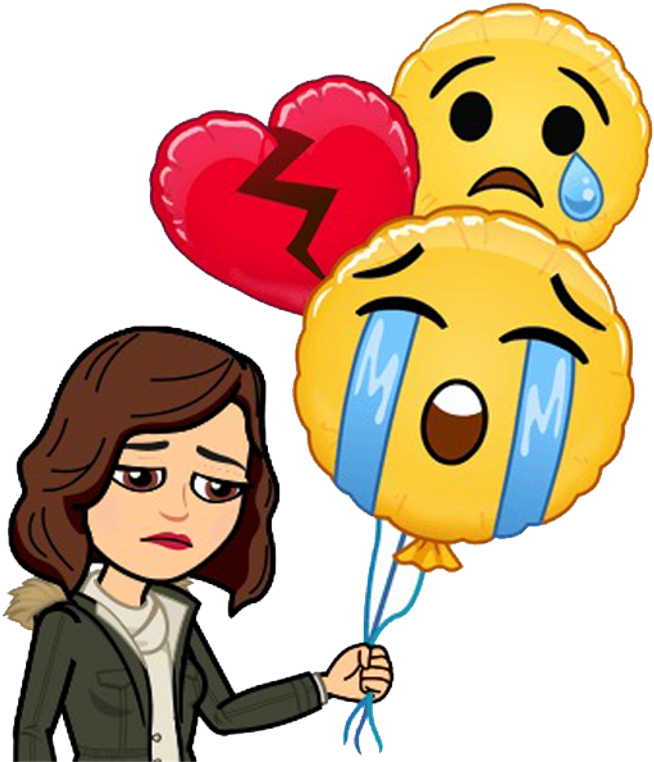 #heartbroken #emoji #freetoedit - Broken Heart Bitmoji (1024x768), Png Download