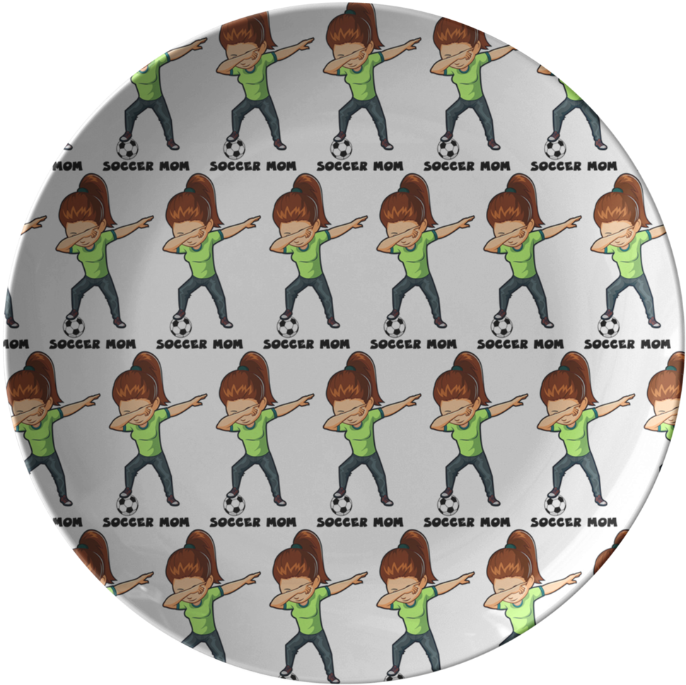Soccer Mom Dabbing Funny Dinner Plate, Gifts For Football - Cartoon (1024x1024), Png Download
