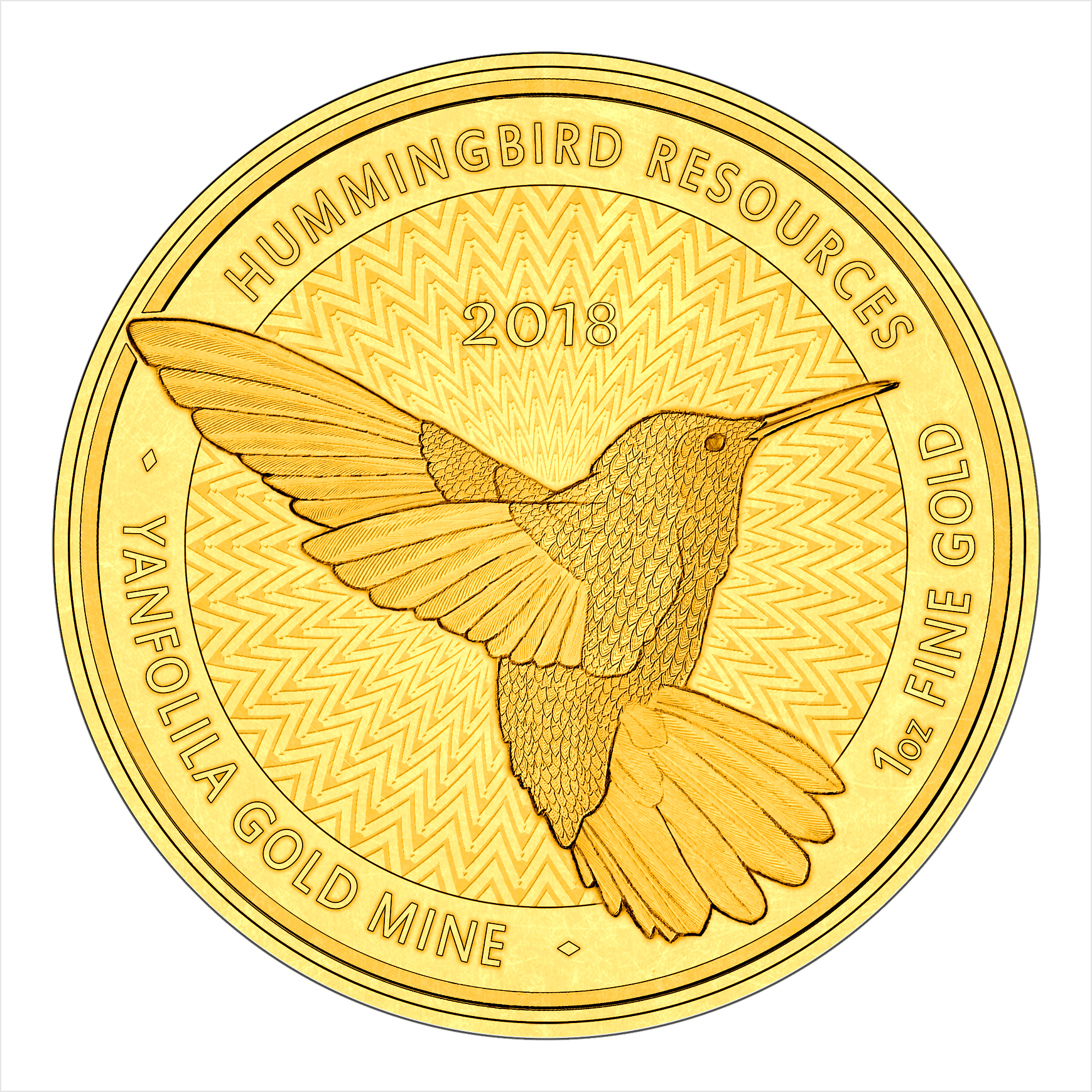 1oz Hummingbird 2018 Gold Coin - Coin (1739x1739), Png Download