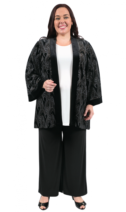 Night Shadow Velour Jacket - Woman (550x733), Png Download