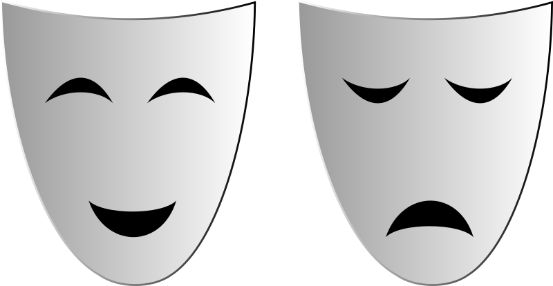 Source - Openclipart - Org - Report - Theater Masks - Mascara De Cara Feliz (800x414), Png Download