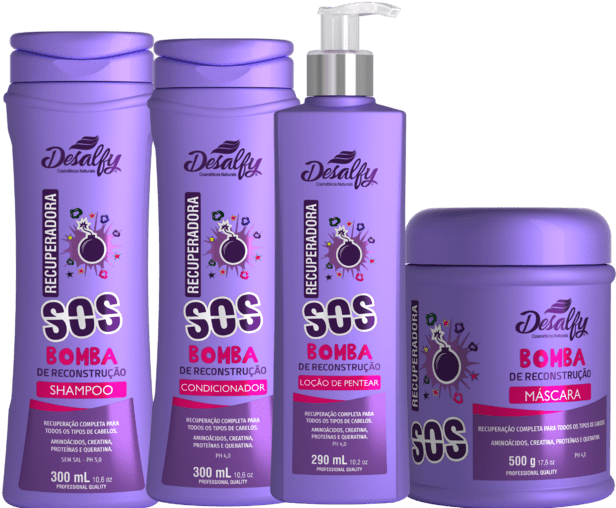 Linha Recuperadora S - Kit Vegetal Mega Crescimento Desalfy Hair (640x905), Png Download