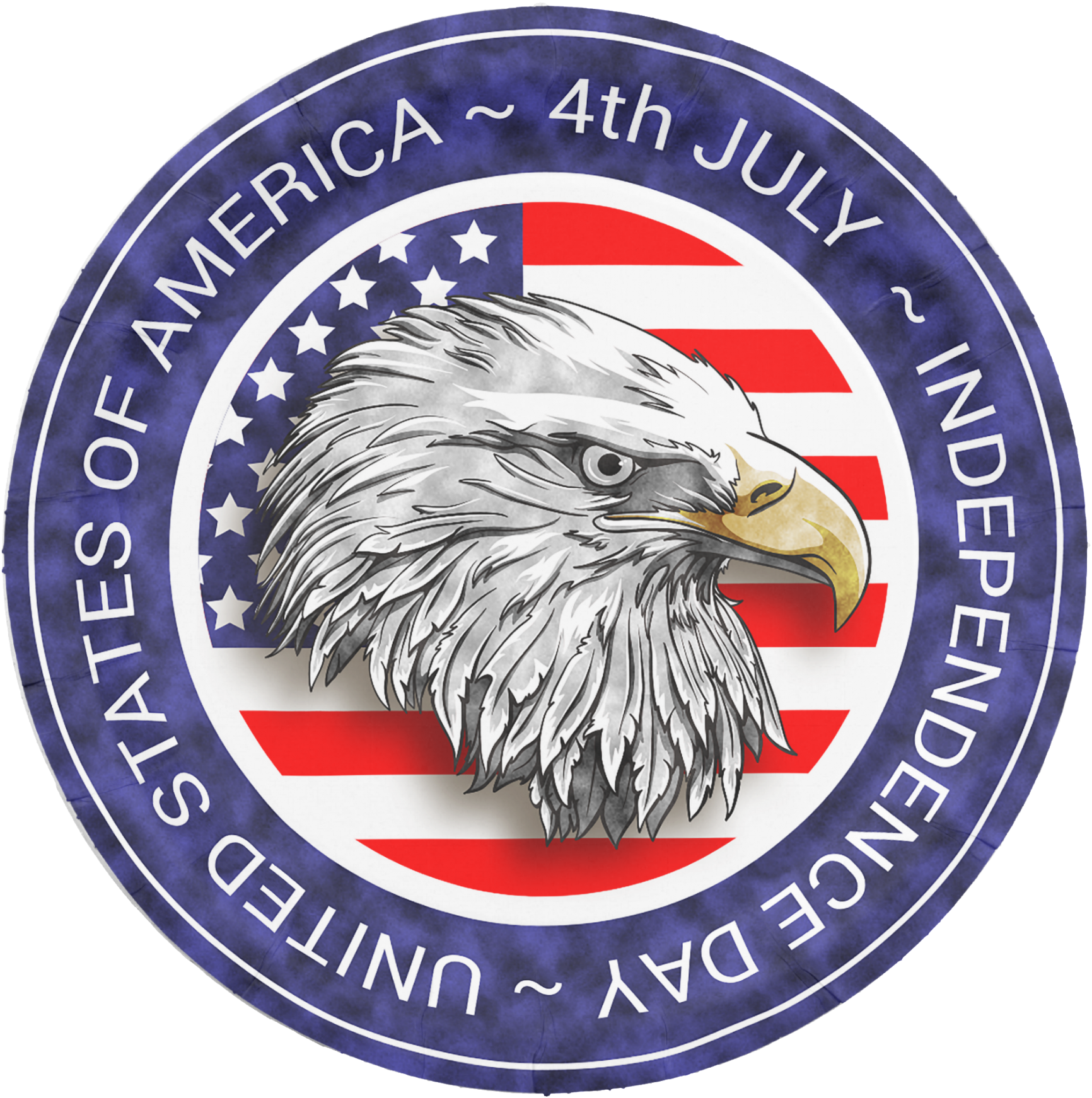 Happy Independence Day - Bald Eagle (1840x1840), Png Download
