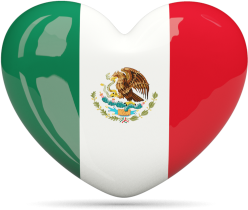 Mexico Flag Clipart Png - Mexico Flag Heart (640x480), Png Download