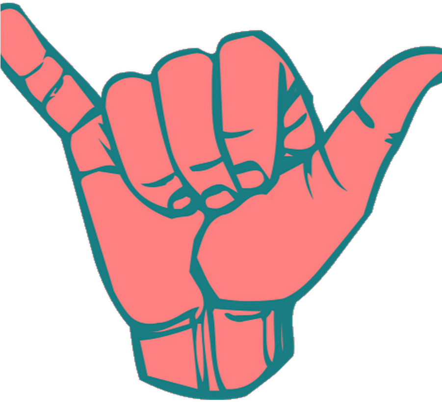 Hawaiian Hand Sign - Hang Loose Sign (900x900), Png Download