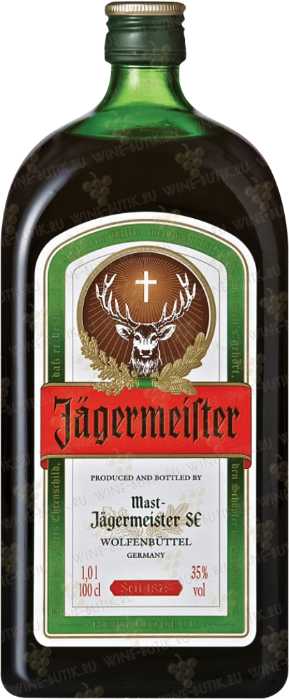 Ликер Jagermeister 1l - Jagermeister Price In Duty Free (414x1000), Png Download