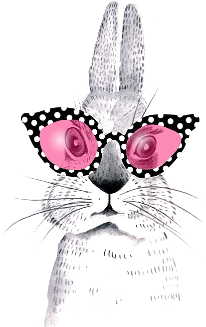 March Holland Hare Cartoon Lop Rabbit Easter Clipart - Dessin Lapin Avec Lunettes (500x710), Png Download