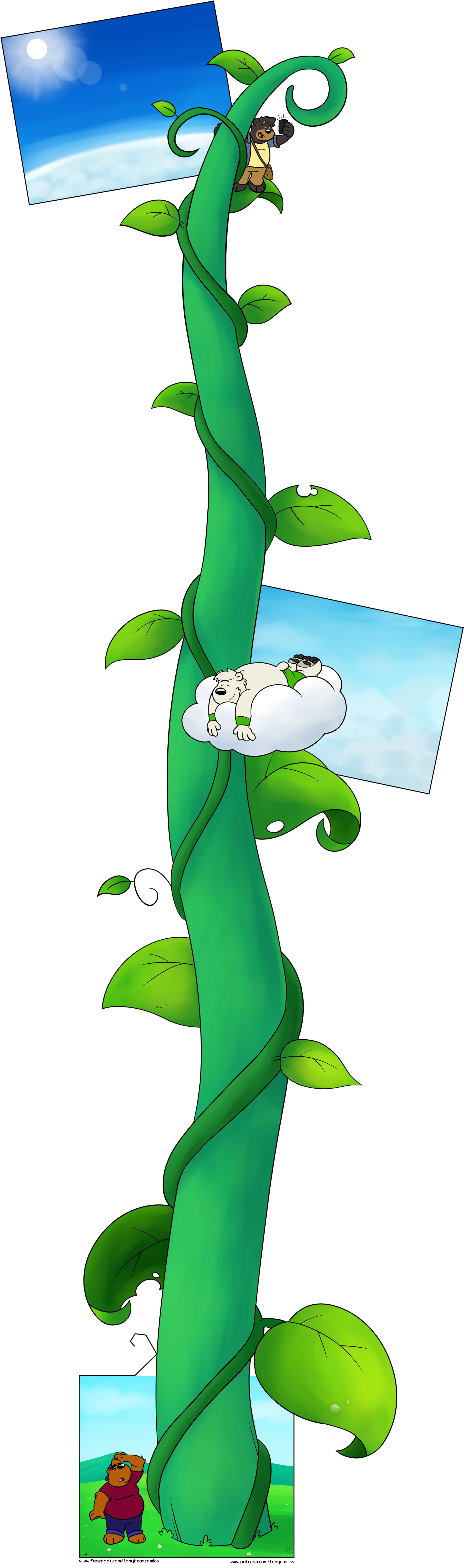 Beanstalk - Cartoon (1793x5962), Png Download