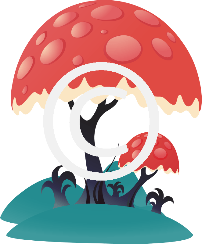 Mushroom Tree 1 - Illustration (662x800), Png Download