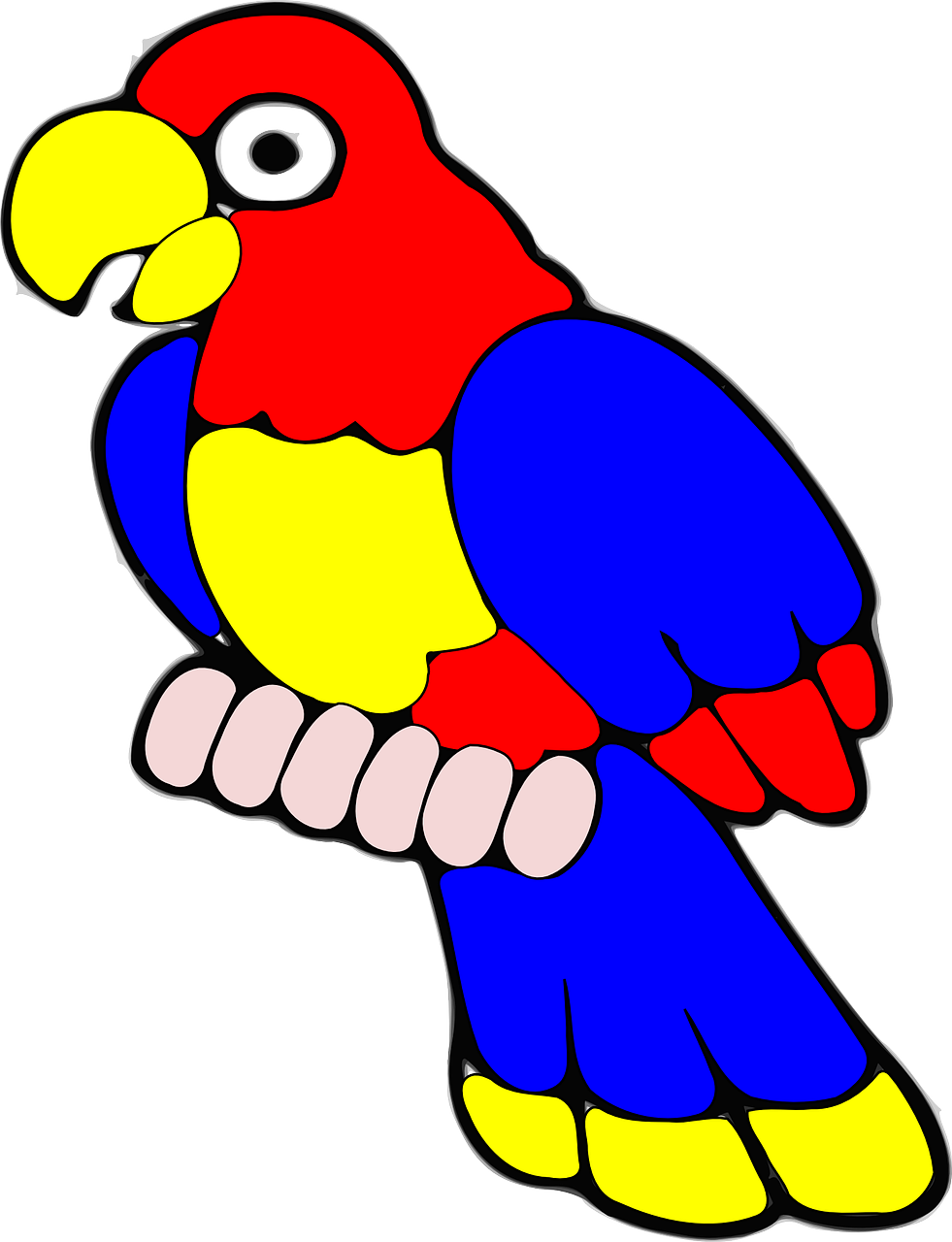 Cockatoo Clipart Blue - Tropical Bird Free Clipart (981x1280), Png Download