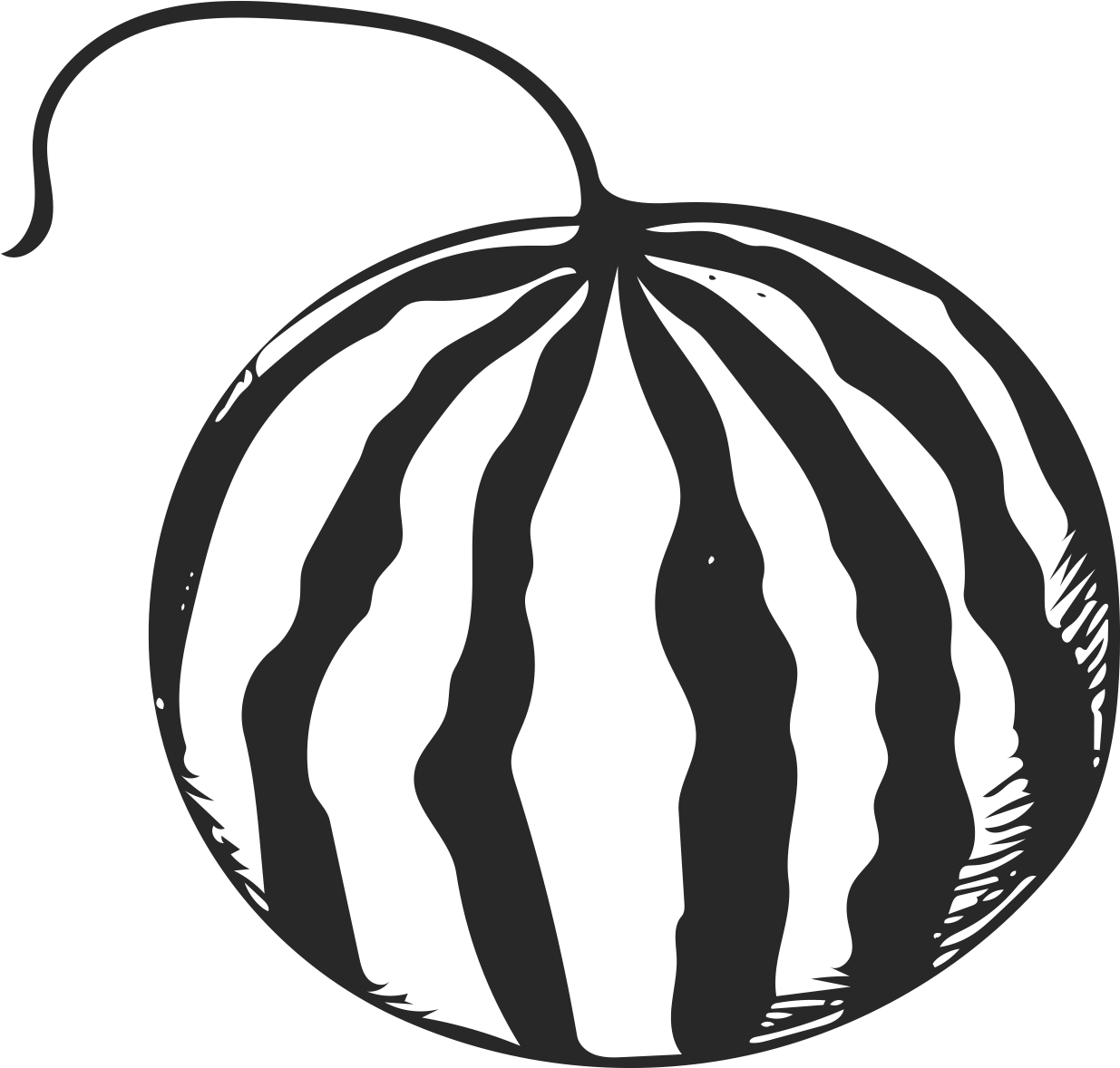 Fruit Cartoon Watermelon Transprent Png Free - 西瓜 線 稿 (1628x1324), Png Download