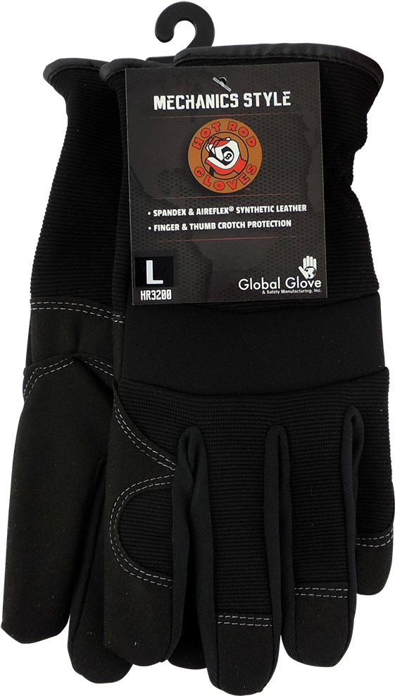 Hot Rod Gloves Synthetic Leather Mechanics Style Glove - Leather (1000x1000), Png Download