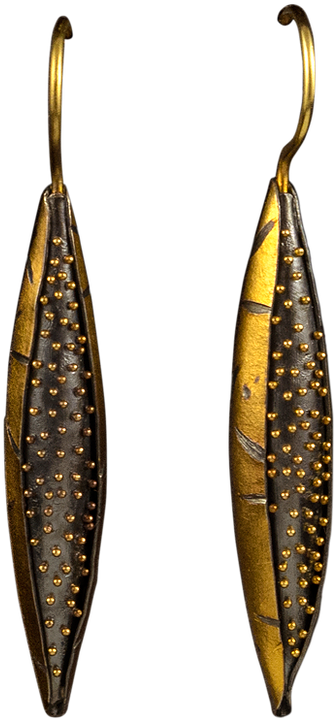 Dangling Earrings Made With Gold Overlay Hollow Forms - Earrings (776x776), Png Download