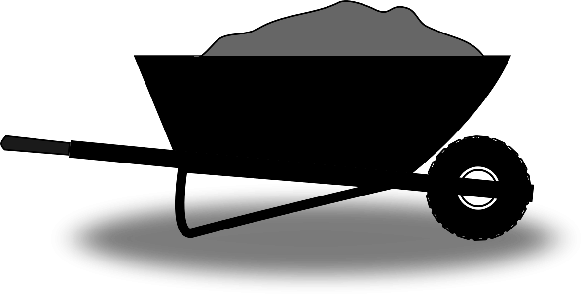 Royalty Free Wheelbarrow Clipart - Wheelbarrow Clipart (1200x606), Png Download