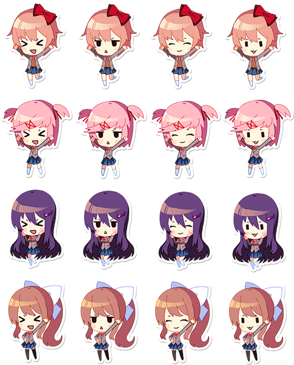 1 - 1k - Monika Doki Doki Chibi (1000x1250), Png Download
