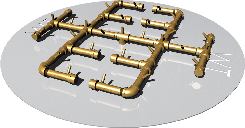 Warming Trends Fire Pit Match Lit System 350k Btu Burner - Exhaust System (1032x575), Png Download