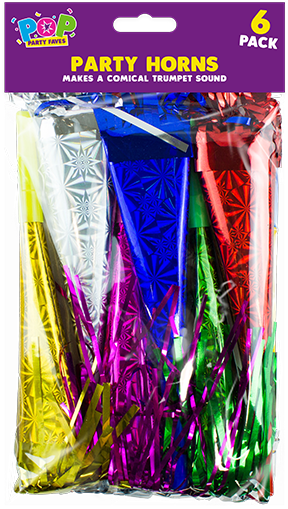 Party Horns - 6 Pack - Wire (800x620), Png Download