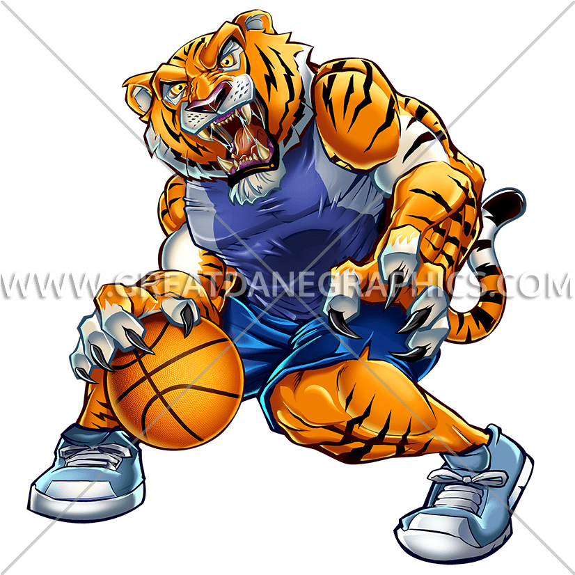 Basketball Tiger - Tiger Basketball (825x862), Png Download