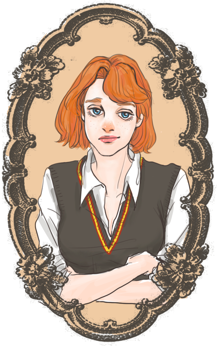 Draco , Harry (harriet), Severus (seversa) And Ron - Female Ron Weasley Fan Art (800x1400), Png Download