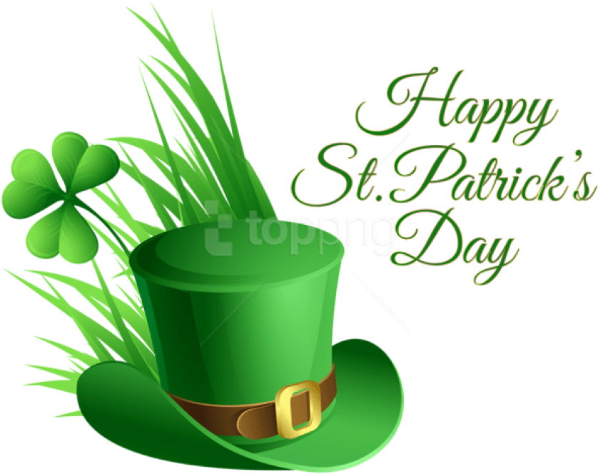 Free Png Download St Patricks Day Hat And Shamrock - Happy St Patrick's Day 2018 (850x672), Png Download