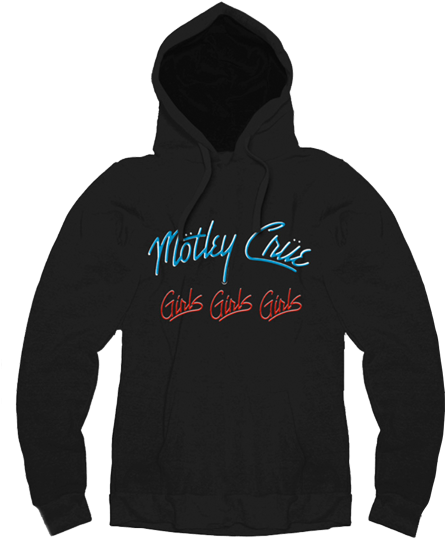Black Pullover Hoodie Featuring Motley Crue Girls Girls - Adidas Skateboarding Hoodie Black (600x600), Png Download