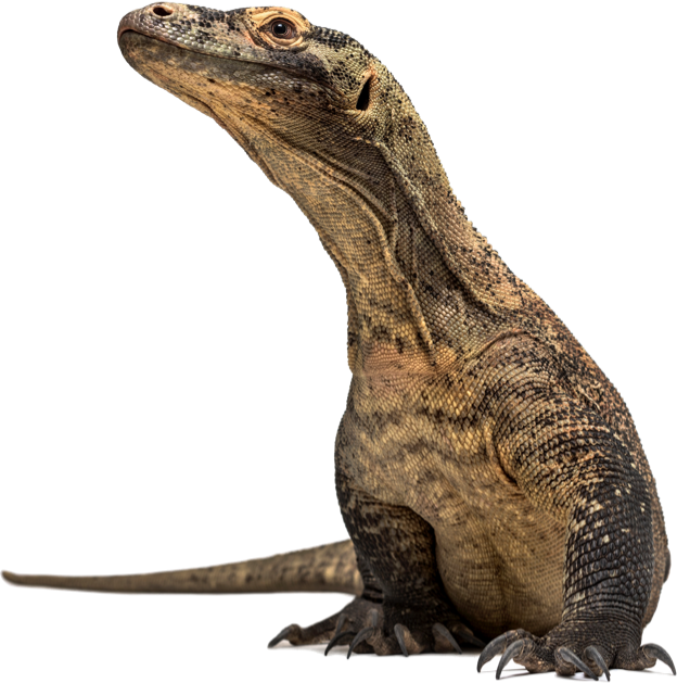 Dragon Rocks - Komodo Dragon (624x629), Png Download