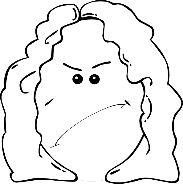Mom Face Clipart Black And White (594x596), Png Download