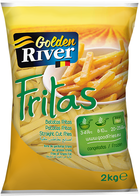 Batata 10mm Golden River Lutosa - Golden River French Fries (550x709), Png Download