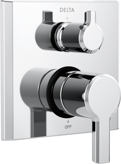 2 Handle Monitor® 14 Series Valve Trim With 3 Setting - Ara Modern 2 Handle Wall Mount Valve Trim Kit With (600x600), Png Download