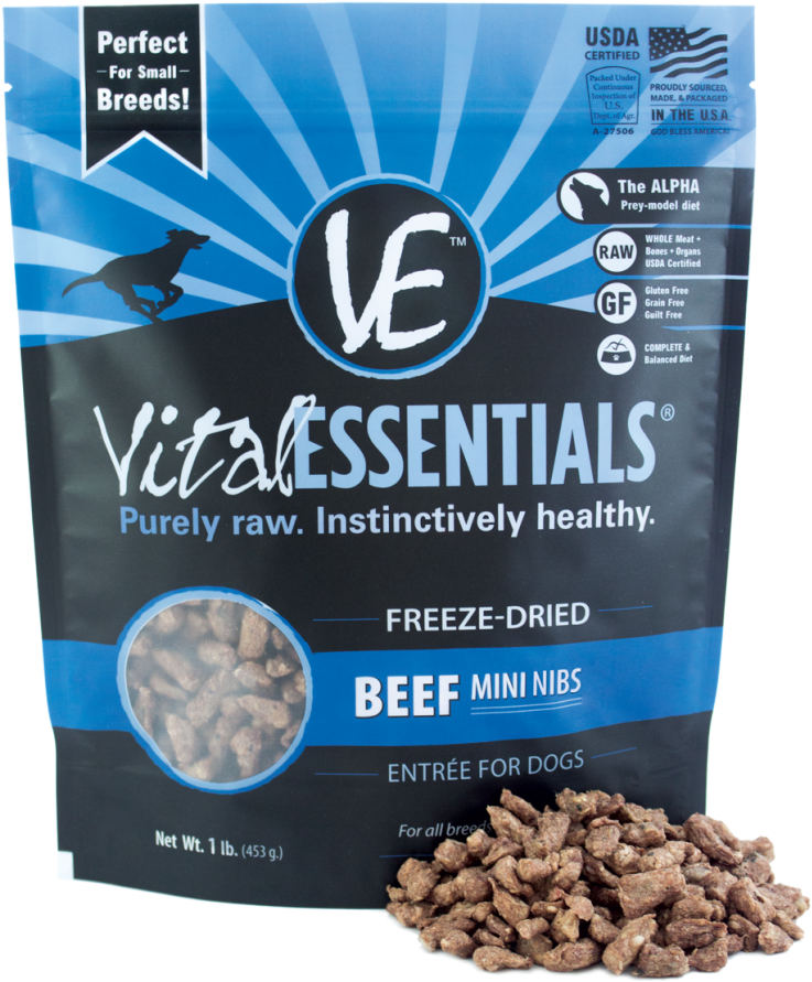 Vital Essentials Freeze Dried Grain Free Beef Mini - Vital Essentials (804x1000), Png Download