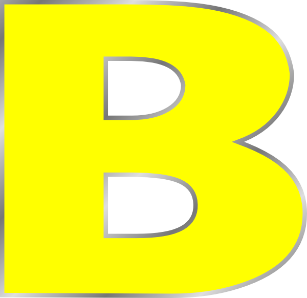 Letter B Color Yellow (600x582), Png Download