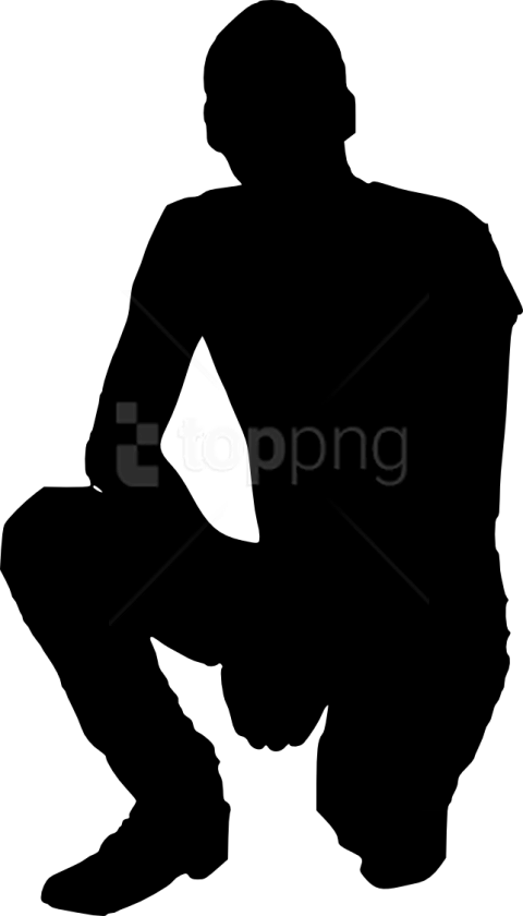Free Png Man Silhouette Png - Man Silhouette Kneeling (480x840), Png Download