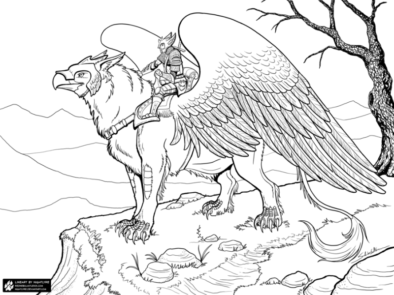 Download Mythical Creatures Coloring Pages - Colouring Pages Of Mythical Creatures (800x600), Png Download