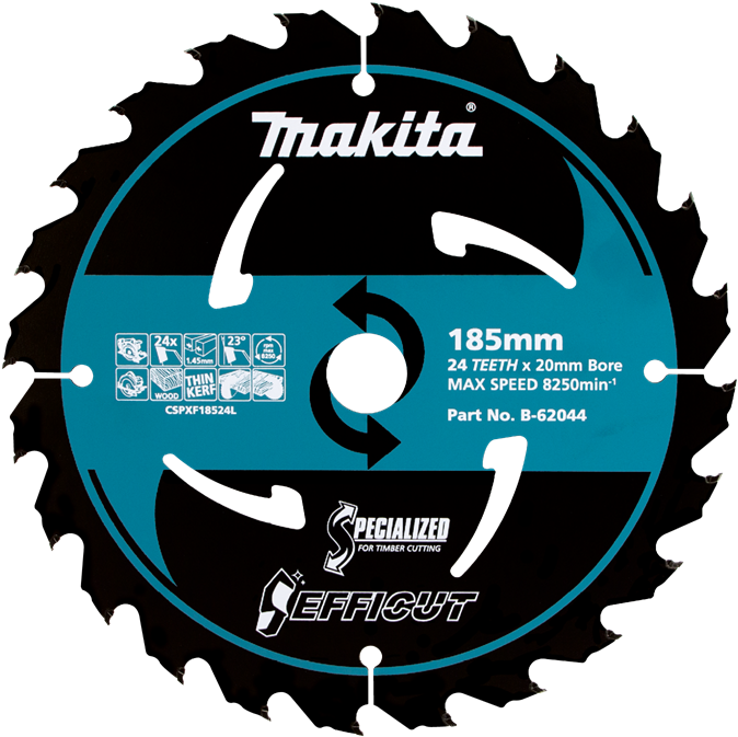 Makita 185mm 25t Tct Efficut Circular Saw Blade - Makita Efficut Blade Nz (800x800), Png Download